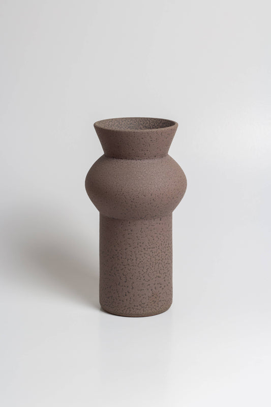 Vase brun émaillé brun fait-main- NOACHIS - maison bloom concept