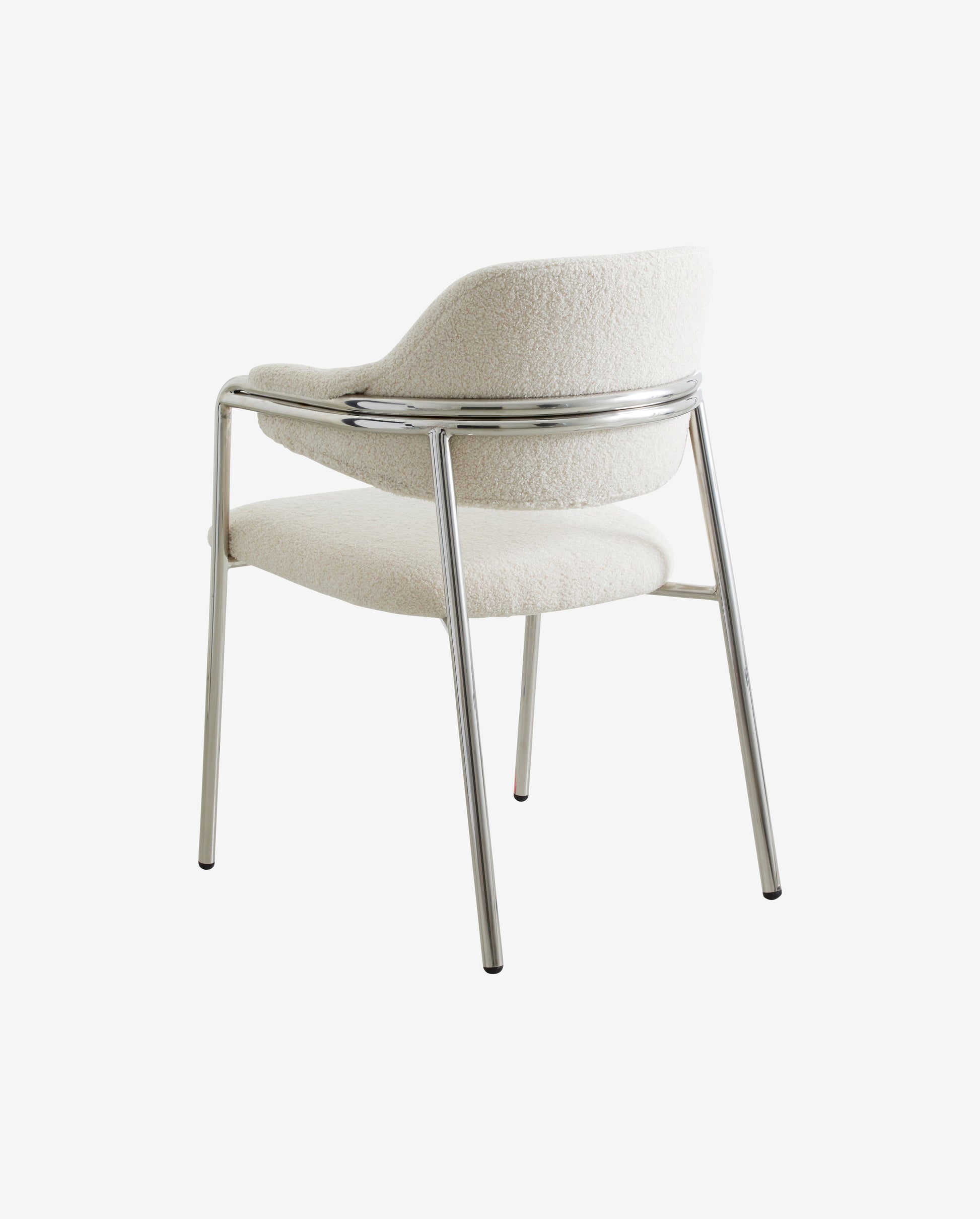 Chaise ALBERT avec Structure Métallique et Revêtement Blanc Cassé - maison bloom concept