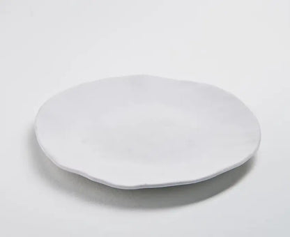 Assiette plate blanche organique en céramique - POÉSIE - Lot de 2 - maison bloom concept