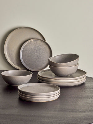 Ensemble de vaisselle en grès gris - KENDRA - maison bloom concept