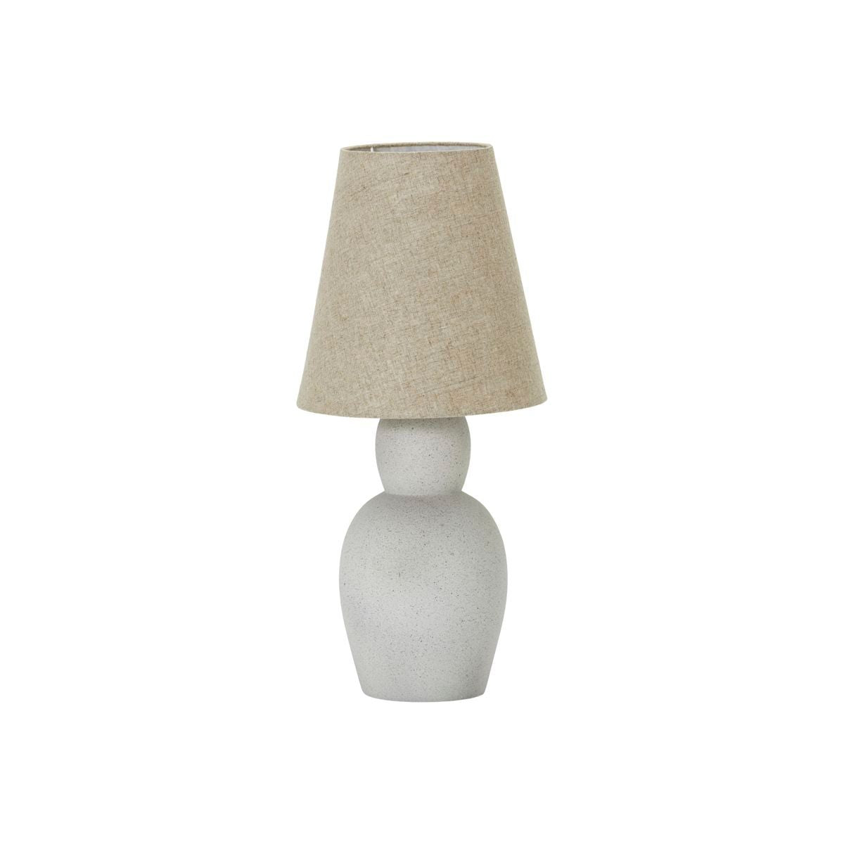 Lampe de Table en ciment et abat-jour Lin - Élégance Sculpturale - maison bloom concept