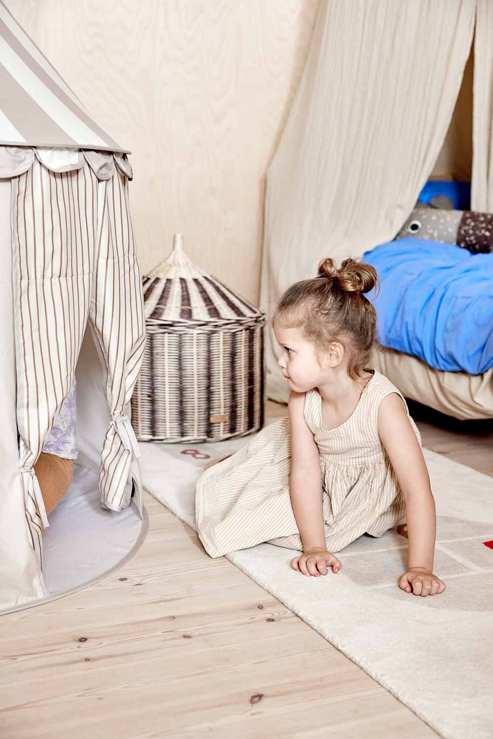 Parure de lit enfant en percale de coton bleue - NUKU - maison bloom concept