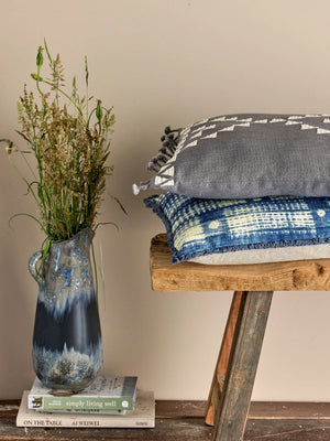 Creative Collection Fillippa Cushion, Blue, CottonMaison Bloom Concept 