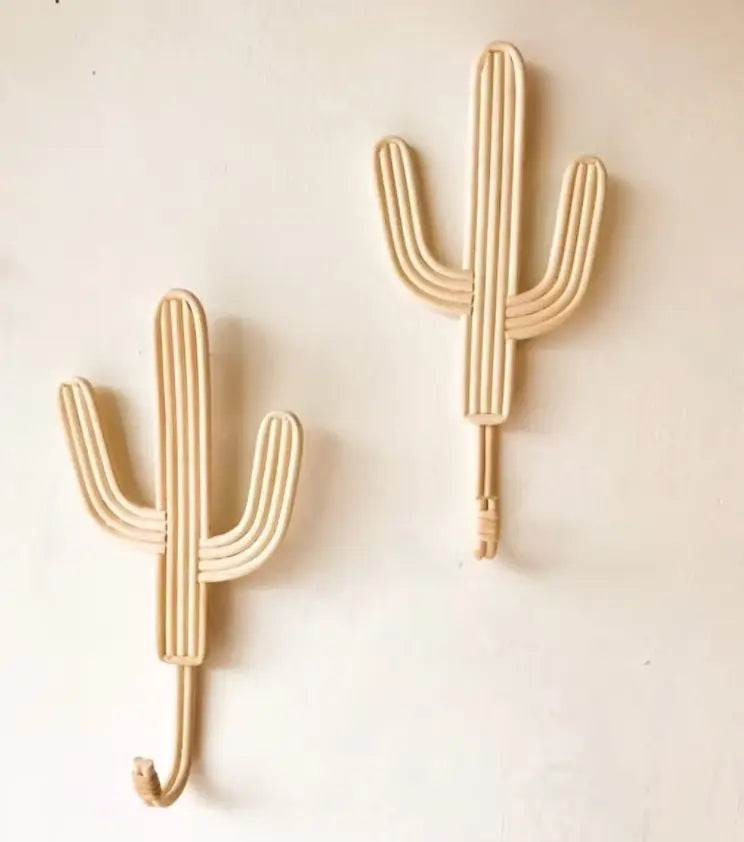 Patère cactus en rotin - maison bloom concept