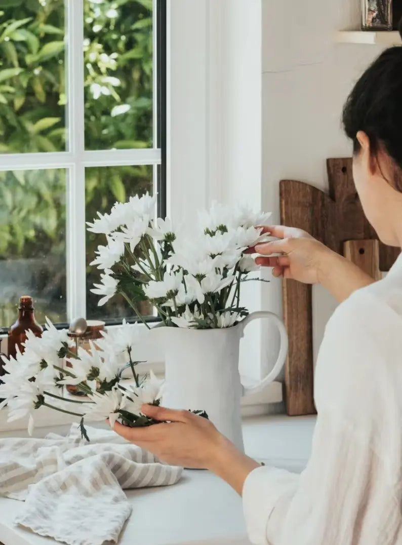 Pichet blanc en céramique - maison bloom concept