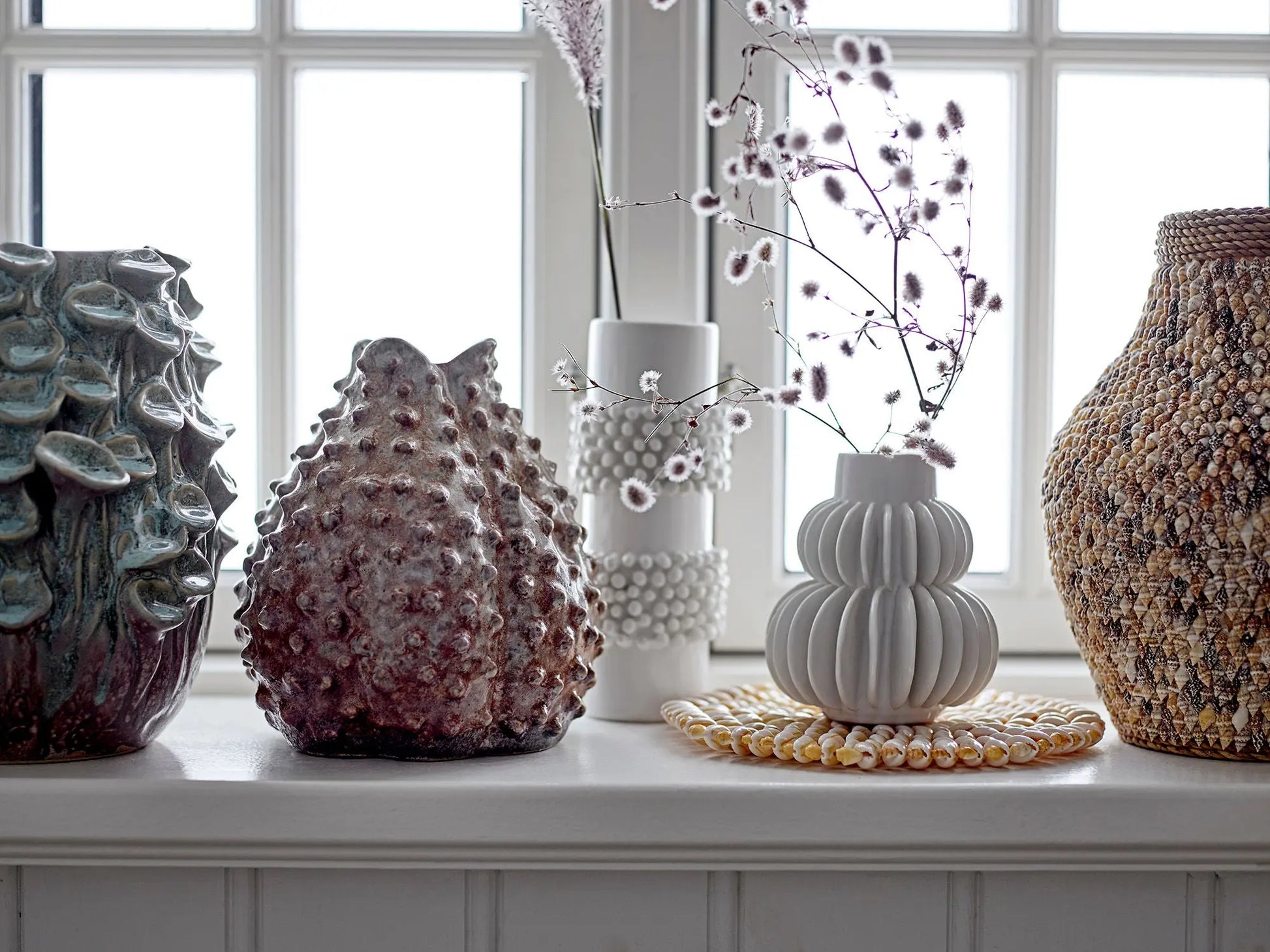 Vase grès blanc - PETALE - maison bloom concept