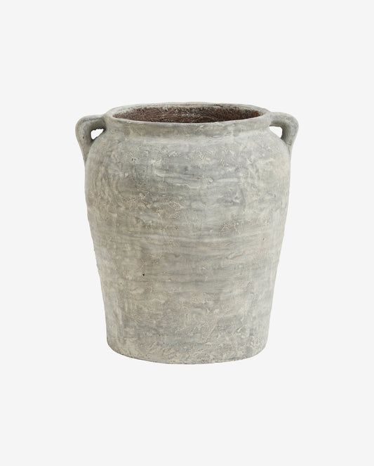 Pot à anse en ciment gris - L - maison bloom concept