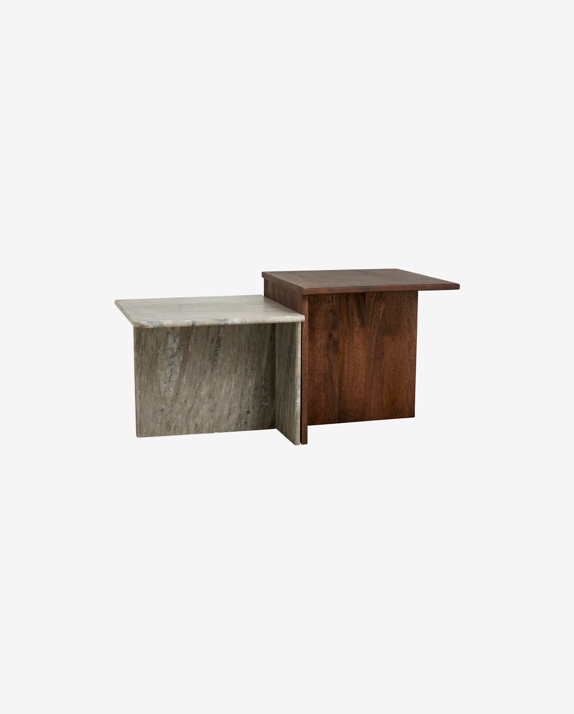 Coffee table en bois de manguier et marbre - ODRA - maison bloom concept