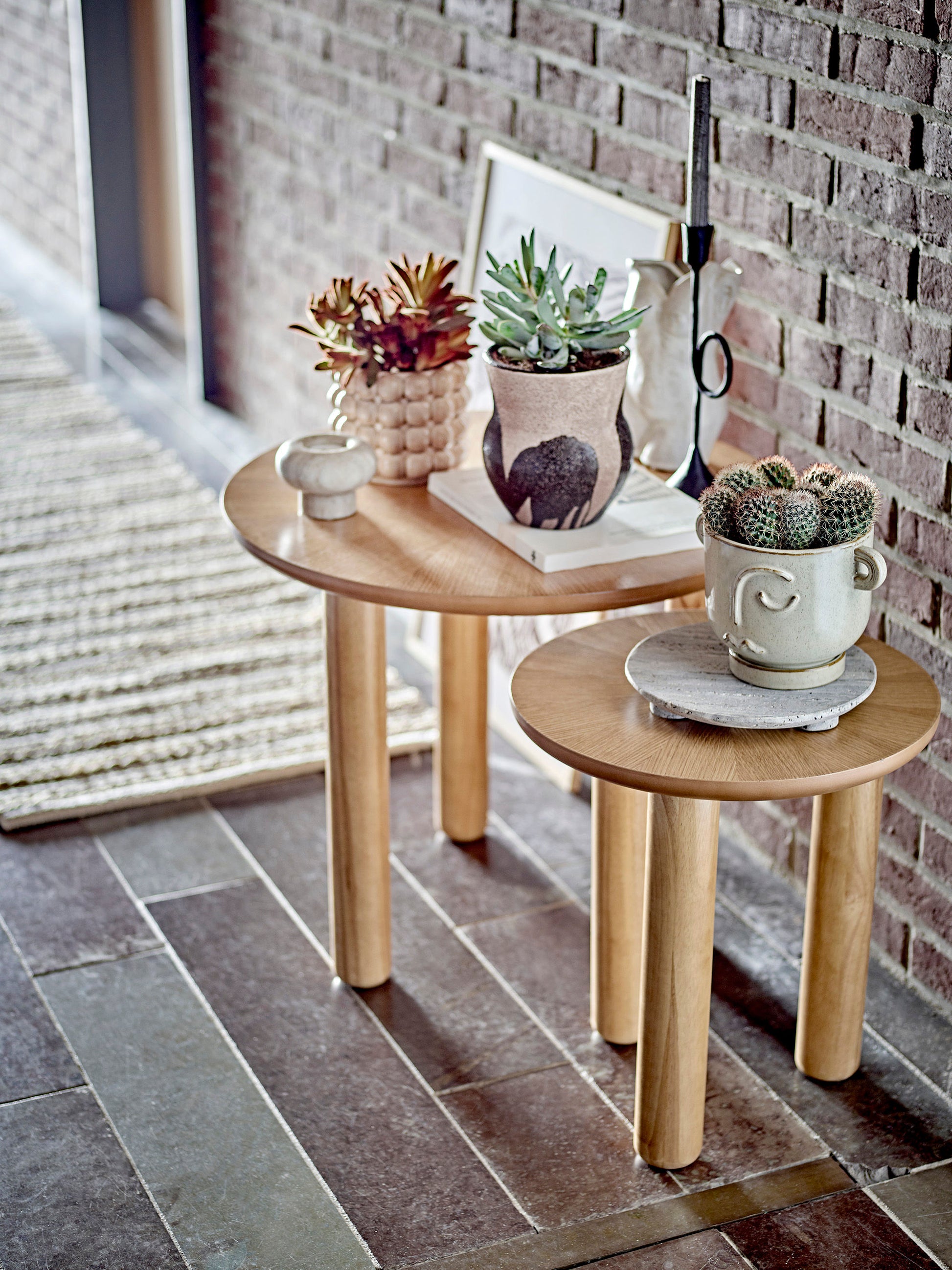 Table d'appoint basse ronde en bois d'hévéa - NOMA - maison bloom concept