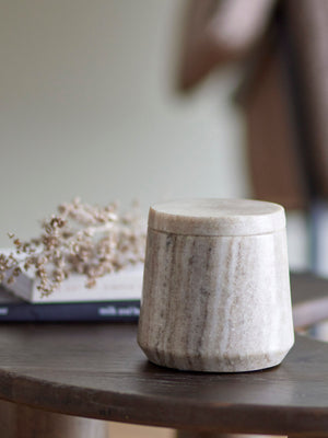 Pot avec couvercle en marbre - maison bloom concept