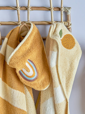 Serviette de bain bébé à rayures - AGNES - maison bloom concept