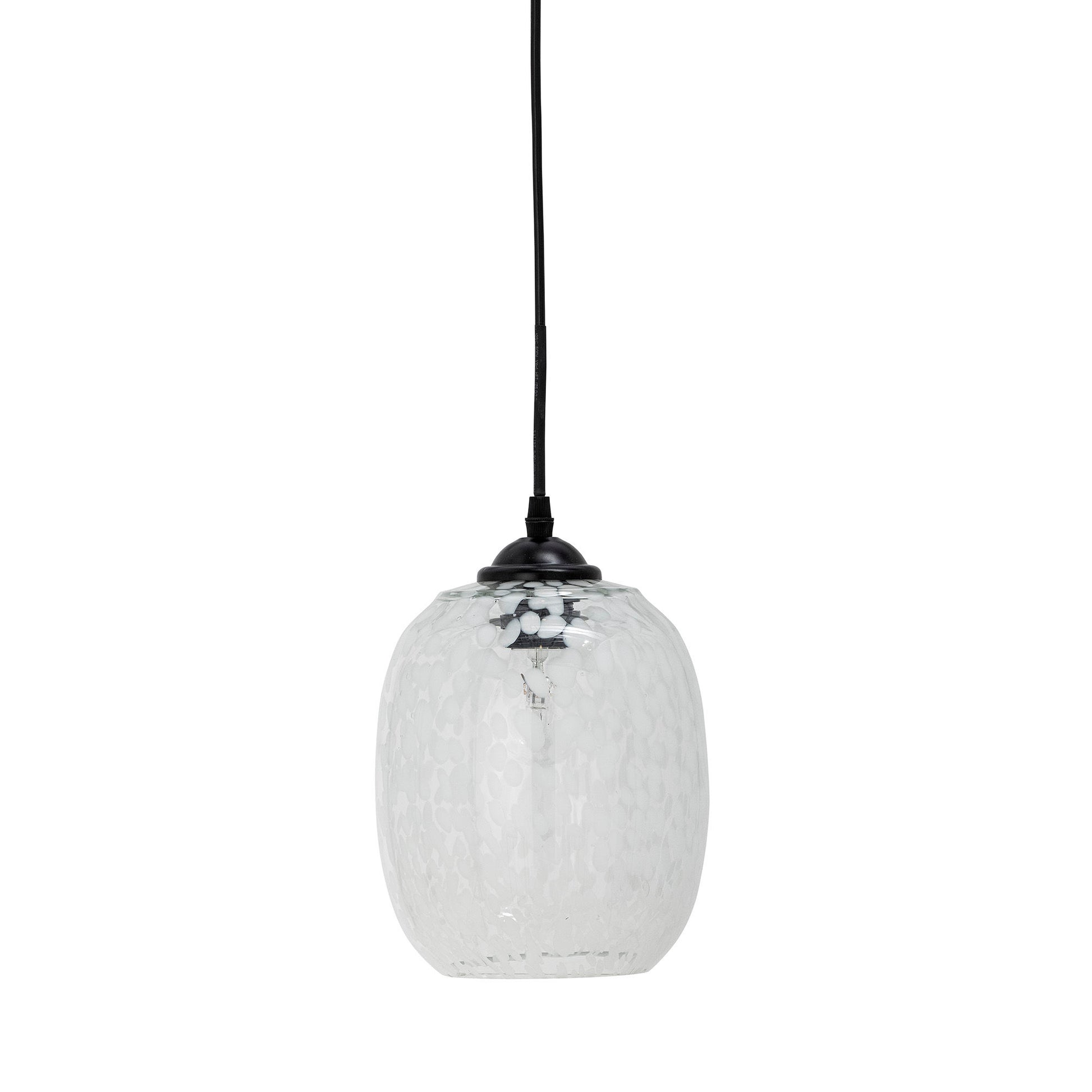Bloomingville Gisele Lampe à suspension, Blanc, Verre - Maison Bloom Concept g